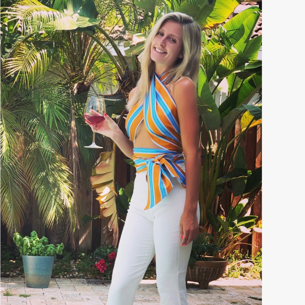 MDS Stripes Wrap Top